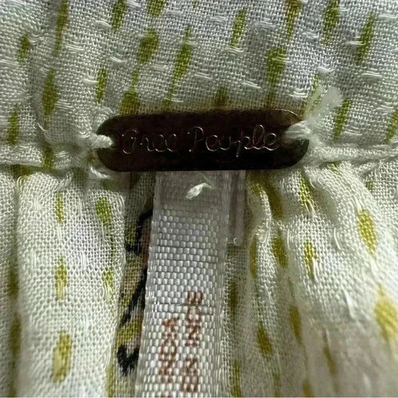 Free People But I Like It Women’s XS Ivory Embroidered Crop Tunic 3/4 Sleeve Top - Picture 10 of 12